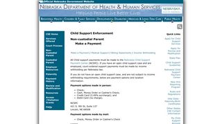 Make a Payment - Nebraska Department of Health and Human Services
