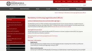 Mandatory Continuing Legal Education (MCLE) | Nebraska Judicial ...
