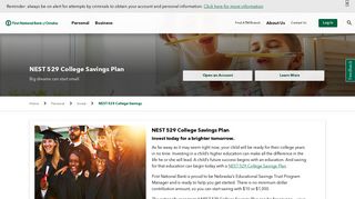 NEST 529 College Savings | First National Bank of Omaha