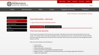 Case Information - eServices | Nebraska Judicial Branch