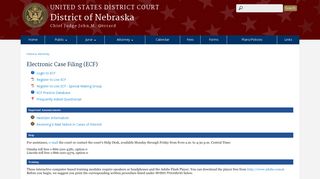 Electronic Case Filing (ECF) | District of Nebraska | United States ...