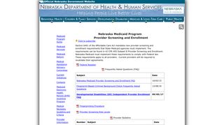 Provider Screening and Enrollment - Nebraska Department of Health ...