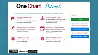 One Chart | Patient - Login Page