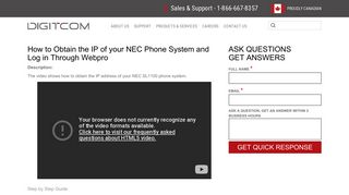 How to Obtain the IP of your NEC Phone System and Log in Through ...