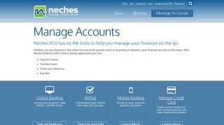 Manage Accounts - Neches FCU