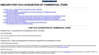 NMCARS PART 5212 ACQUISITION OF COMMERCIAL ITEMS
