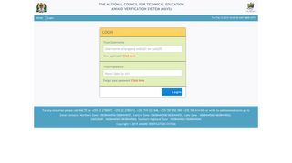 Login - NAVS | Online Award Verification System