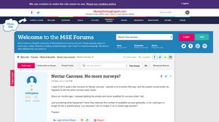 Nectar Canvass. No more surveys? - MoneySavingExpert.com Forums
