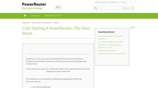 Cold starting a PowerRouter, the Hard Reset. – Help Center