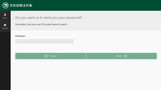 Send me a password - Nedbank account opening