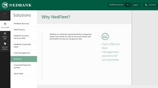 Nedbank - Why NedFleet - Nedbank - Solutions