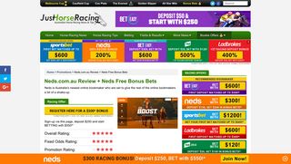 Neds Betting - $300 in FREE BONUS BETS at Neds.com.au
