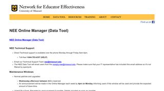 Data Tool - Network for Educator Effectiveness (NEE) - University of ...