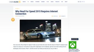 Why Need For Speed 2015 Requires Internet Connection ...