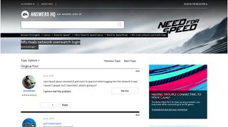 Nfs rivals network overwatch login - Answer HQ