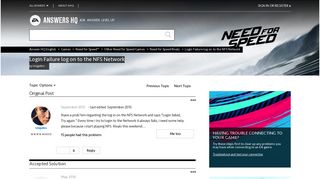 Solved: Login Failure log on to the NFS Network - Answer HQ