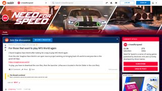 For those that want to play NFS World again : needforspeed - Reddit