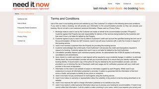 Terms and Conditions | need it now