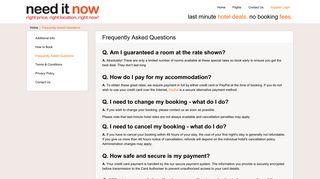 Frequently Asked Questions | need it now