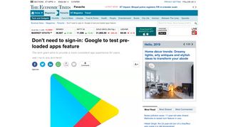 Don't need to sign-in: Google to test pre-loaded apps feature - The ...