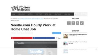 Needle.com Hourly Work at Home Chat Job - Work at Home Adventures