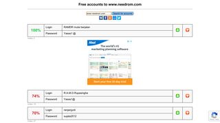 www.needrom.com - free accounts, logins and passwords