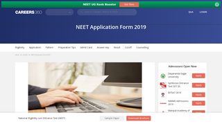 NEET Application Form 2019 - Last day for one time correction!