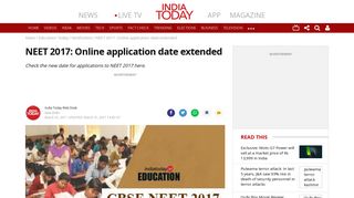 NEET 2017: Online application date extended - Education Today News