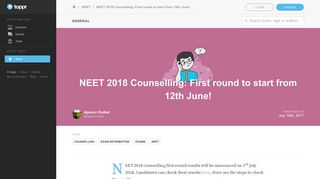 NEET 2018 Counselling - Complete guide for counselling rounds