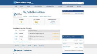 The Neffs National Bank Reviews and Rates - Pennsylvania