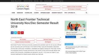 North East Frontier Technical University Nov/Dec Semester Result 2018