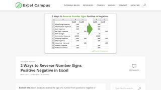 2 Ways to Reverse Number Signs Positive Negative in Excel - Excel ...
