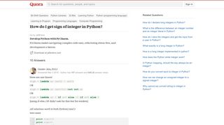 How to get sign of integer in Python - Quora