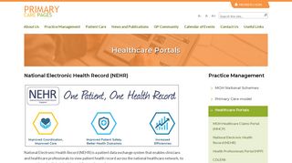 National Electronic Health Record (NEHR) - Primary Care Pages