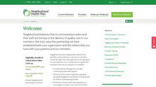 Welcome - Providers - Neighborhood Health Plan of Rhode Island