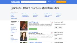 Rhode Island Neighborhood Health Plan Therapist - NHP Therapist ...