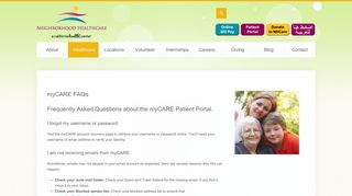 myCARE Patient Portal FAQs - Neighborhood Healthcare