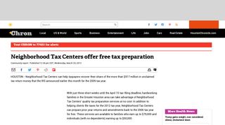 Neighborhood Tax Centers offer free tax preparation - Houston ...