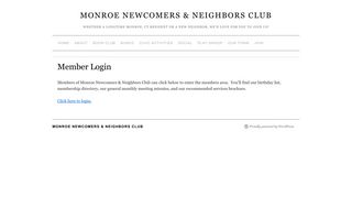 Member Login » Monroe Newcomers & Neighbors Club