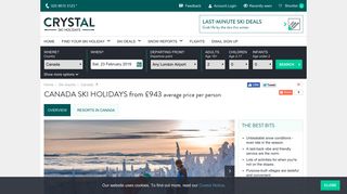 Canada Ski Holidays 2018/2019 | Canada Skiing | Crystal Ski