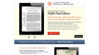 NEJM iPad Edition - The New England Journal of Medicine
