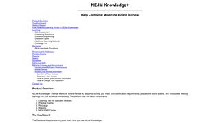Help - Internal Medicine Board Review - NEJM Knowledge+