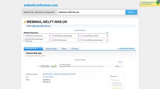 webmail.nelft.nhs.uk at WI. Outlook Web App - Website Informer