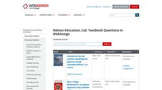WebAssign - Nelson Education, Ltd. Textbooks