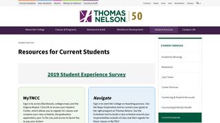 Resources for Current Students | Thomas Nelson Community College
