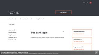 Use bank login - Log on to self-service - NemID