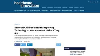 Nemours Children's Health: Deploying Technology to Meet ...