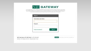 NRT Gateway - Sign In