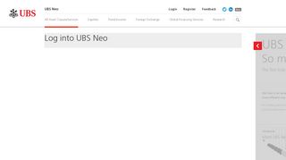 Log into UBS Neo | UBS Neo
