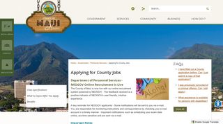 Applying for County Jobs | Maui County, HI - Official Website